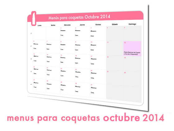 Menús para Coquetas Octubre 2014