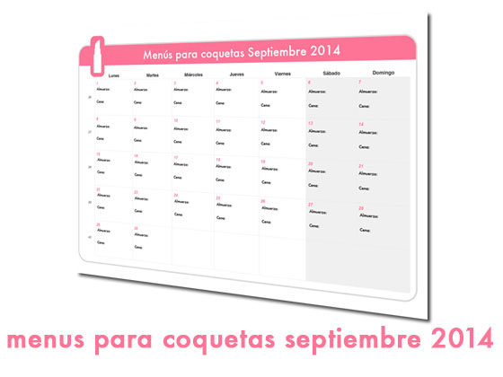 Menús para Coquetas Septiembre 2014