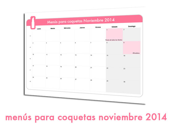 Menús para coquetas Noviembre 2014